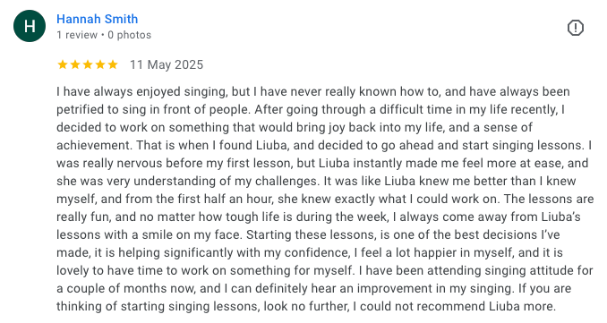 Hannah Smith public Google review screenshot