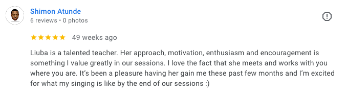 Shimon Atunde public Google review screenshot